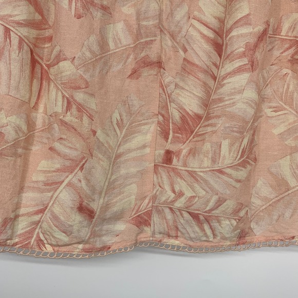 Show Me Your Mumu Iva Wrap Skirt Linen Blend Leaf Print Tie Waist - Picture 12 of 12